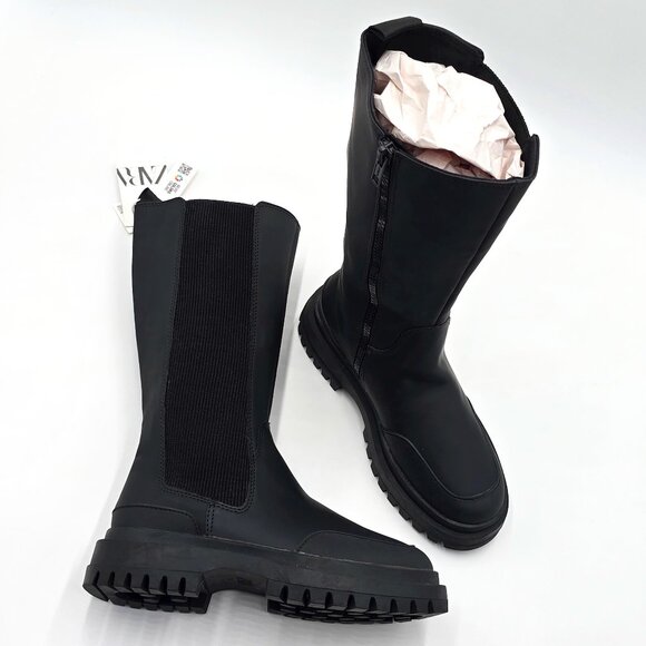 Zara Other - Zara Kids Rubberized Boots with Track Soles - NWT